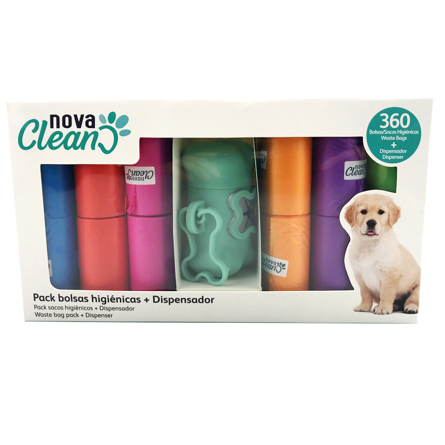 Pack Bolsas higi&eacute;nicas Nova Clean + Dispensador 24 rollos Imagem n&uacute;mero 2