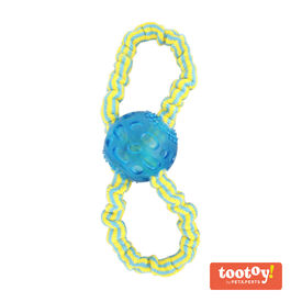 Tootoy! Super elastic toy Blue Bola com Corda Azul para cães