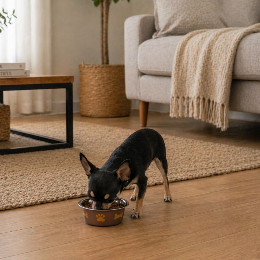 Leeby Comedouro em A&ccedil;o Inoxid&aacute;vel Estampado com Pegadas para c&atilde;es, , large Imagem n&uacute;mero 1