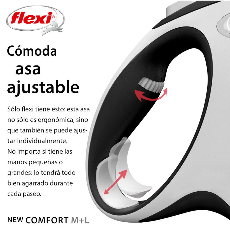 Flexi New Comfort Trela extensível cinza para cães,  Imagem número 4 Flexi New Comfort Trela extensível cinza para cães, , large Imagem número 4