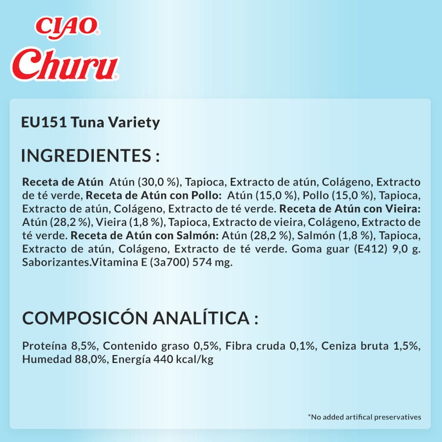 50 saquetas x 14 g Churu Snack Cremoso Variedades de Atum para gatos, , large Imagem n&uacute;mero 8