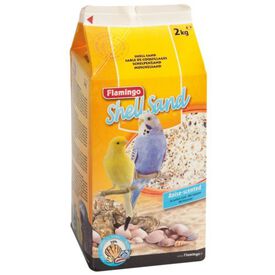 Flamingo Areia Grit com conchas para pássaros