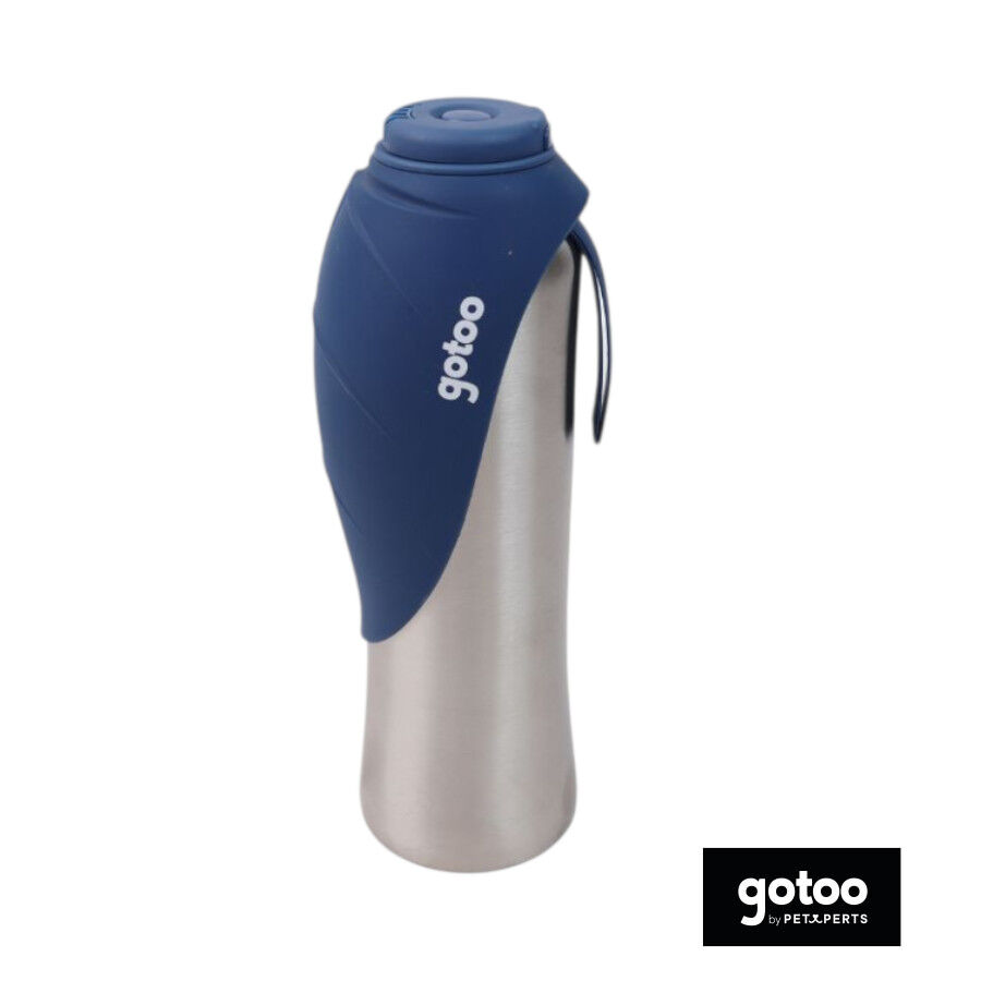 Gotoo Garrafa Bebedouro Port&aacute;til em A&ccedil;o Inoxid&aacute;vel Azul para c&atilde;es, , large Imagem n&uacute;mero 2