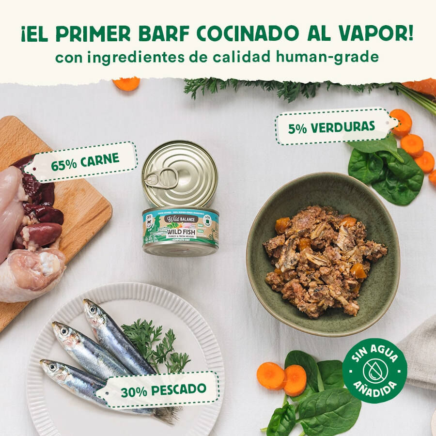 120 g Wild Balance BARF Alimento h&uacute;mido de peixe e peru em lata para gatos, , large Imagem n&uacute;mero 2
