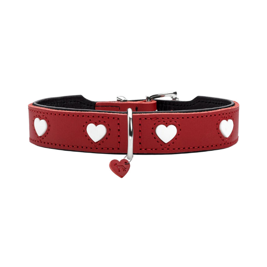 Hunter Love Coleira de couro vermelho para c&atilde;es, , large Imagem n&uacute;mero 1