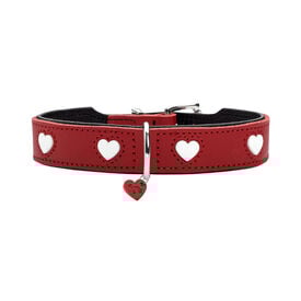 Hunter Love Coleira de couro vermelho para cães