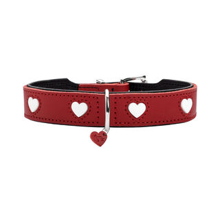 Hunter Love Coleira de couro vermelho para cães