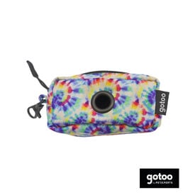 Gotoo Porta-sacos de tela tie-dye azul para cães
