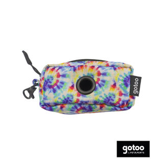 Gotoo Porta-sacos de tela tie-dye azul para cães
