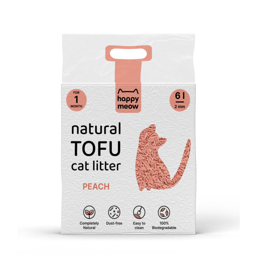 Happy Meow Areia Natural de tofu com aroma a p&ecirc;ssego para gatos, , large Imagem n&uacute;mero 1