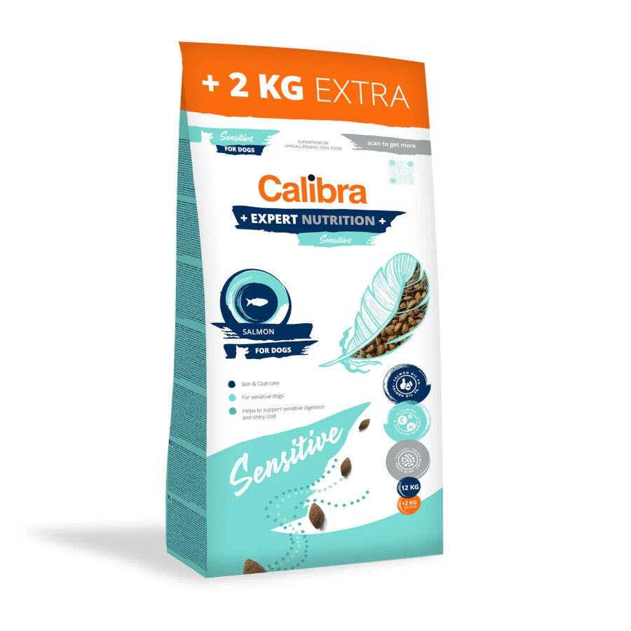 14 kg (12 + 2 kg gr&aacute;tis!) Calibra Expert Nutrition Sensitive Ra&ccedil;&atilde;o de salm&atilde;o para c&atilde;es, , large Imagem n&uacute;mero 1