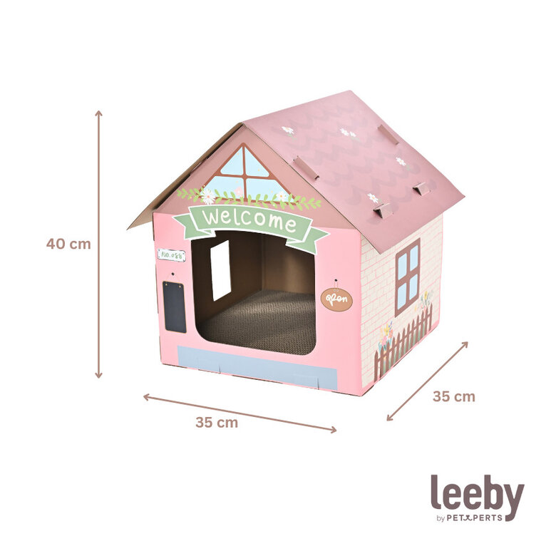 Leeby Hattie casota arranhadora de cartão cor-de-rosa para gatos,  Imagem número 5 Leeby Hattie casota arranhadora de cartão cor-de-rosa para gatos, , large Imagem número 5