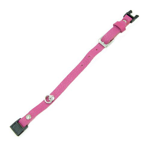 TK-Pet Gante fucsia collar de cuero para gatos Imagem n&uacute;mero 1