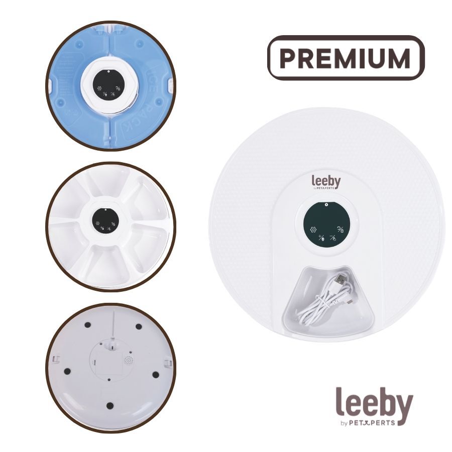 Leeby Comedouro Autom&aacute;tico Program&aacute;vel Circular para c&atilde;es e gatos, , large Imagem n&uacute;mero 3