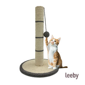 Leeby Isidoro arranhador de sisal com brinquedo azul para gatos
