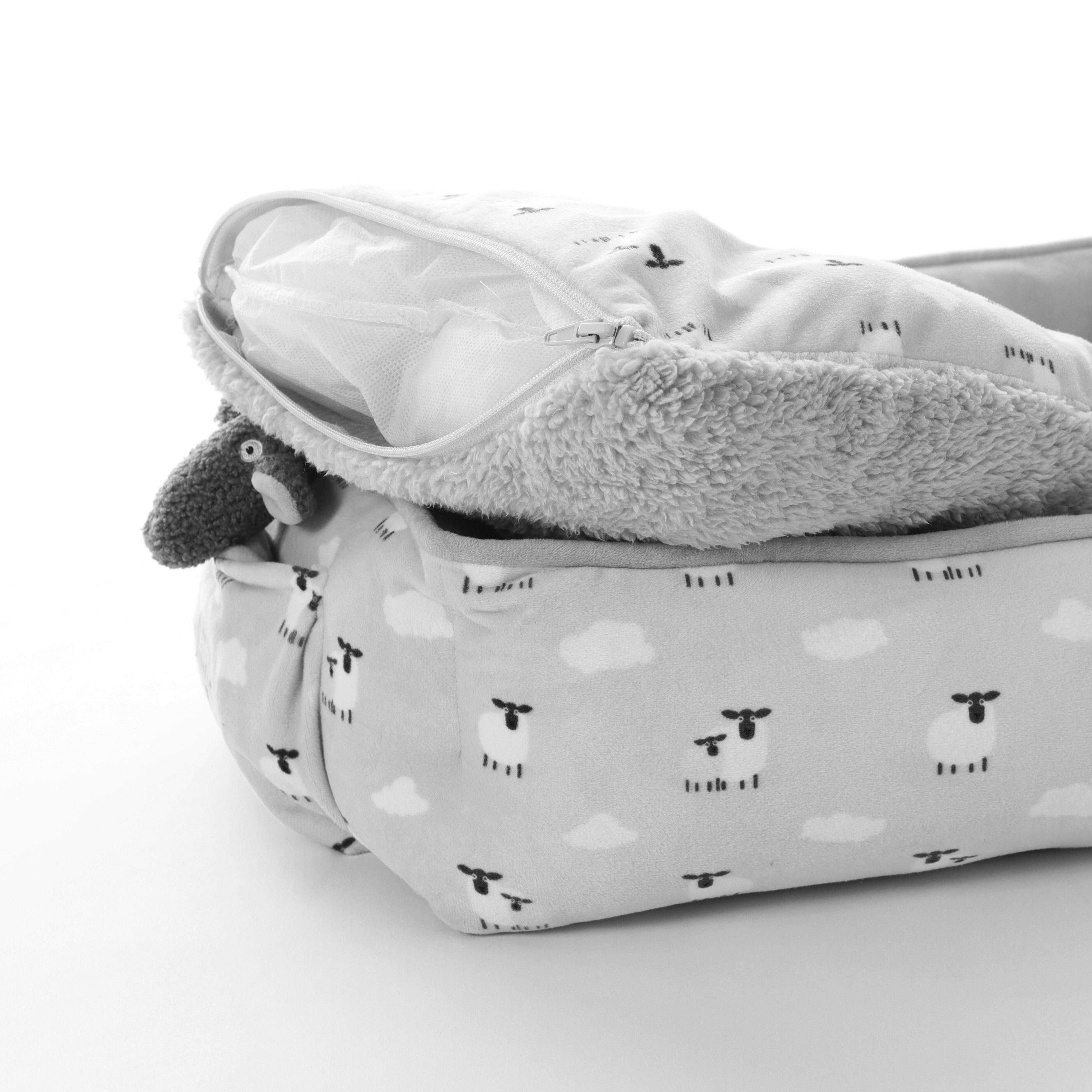 Leeby Alcofa de ovelhas com almofada amov&iacute;vel e brinquedo para cachorros, , large Imagem n&uacute;mero 6