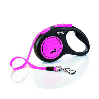 Flexi New Neon Trela extensível cor-de-rosa para cães