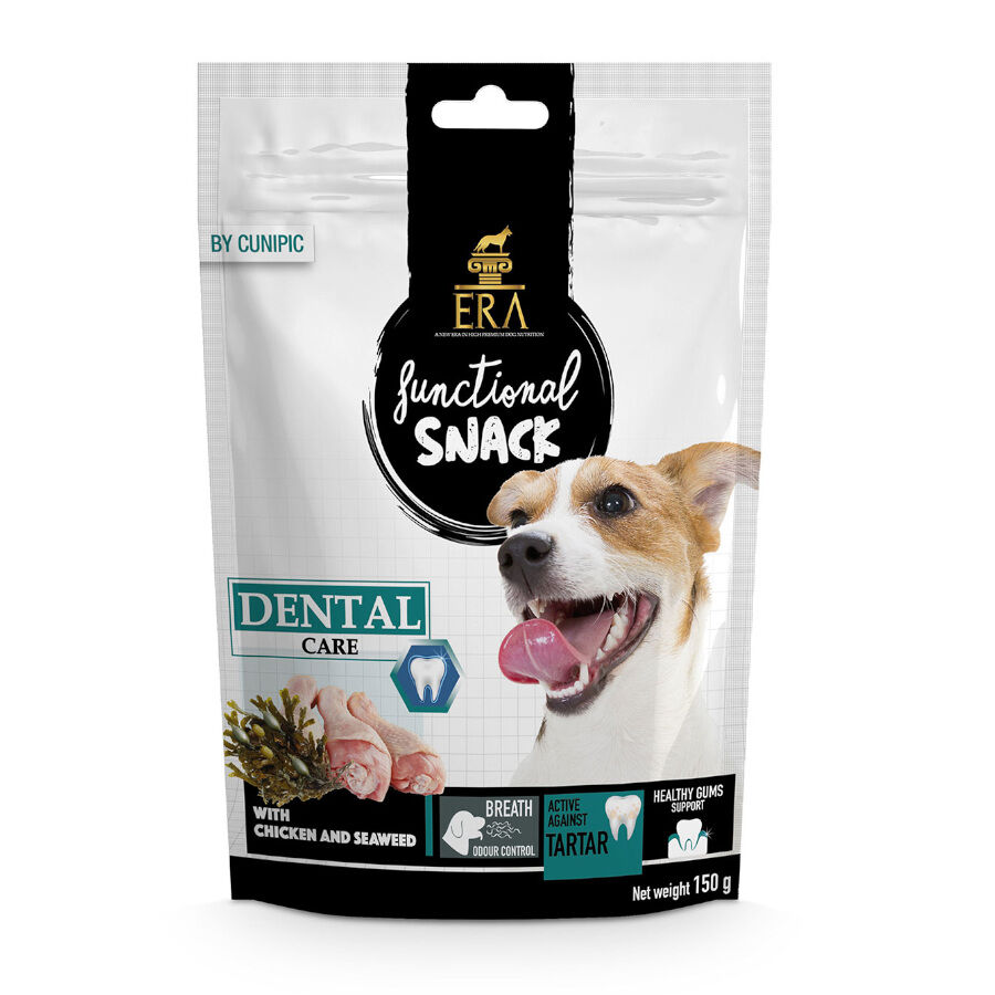 150 g ERA Functional  Snacks Dent&aacute;rios Frango e Algas para c&atilde;es, , large Imagem n&uacute;mero 1