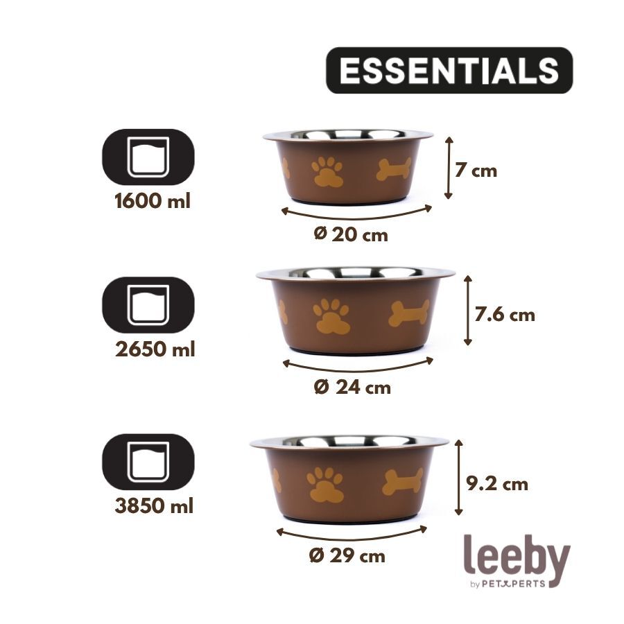Leeby Comedouro em A&ccedil;o Inoxid&aacute;vel Estampado com Pegadas para c&atilde;es, , large Imagem n&uacute;mero 5