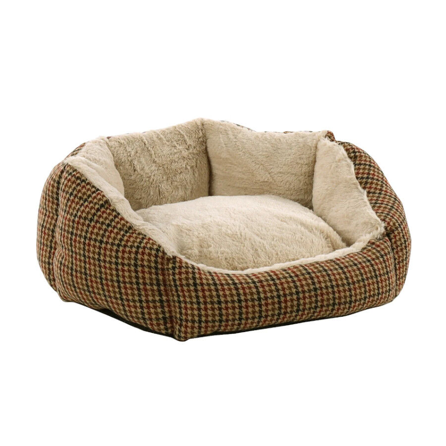 Flamingo Marlena Pent&aacute;gono Vermelha/Bege cama com fecho para c&atilde;es, , large Imagem n&uacute;mero 1