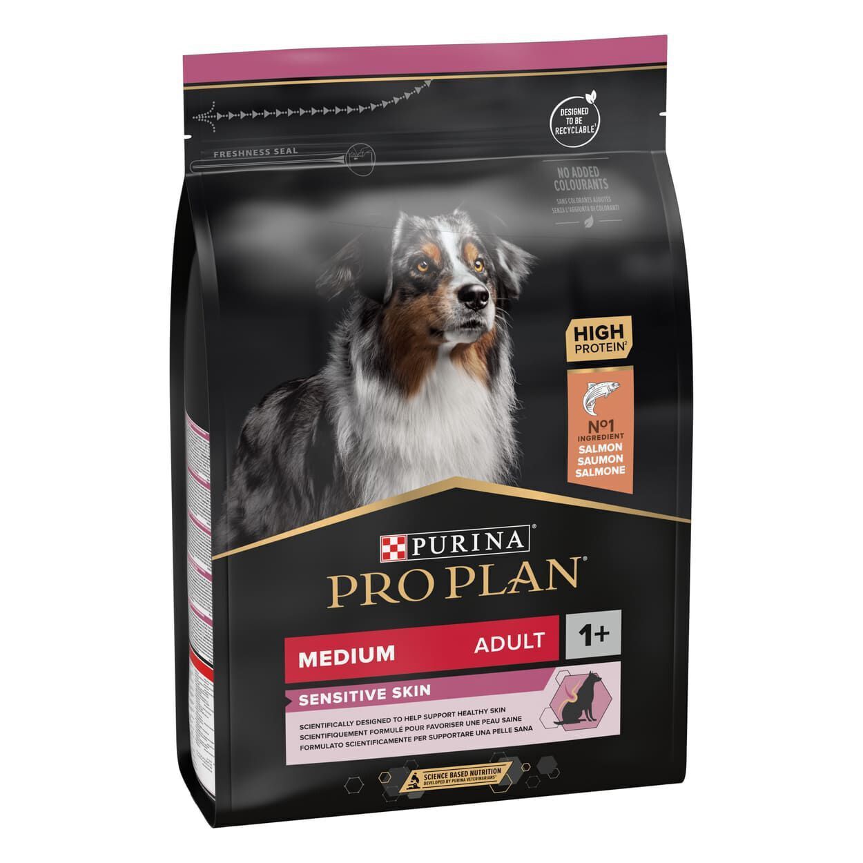 3 kg Pro Plan Adult Medium Sensitive Skin Salm&atilde;o ra&ccedil;&atilde;o para c&atilde;es, , large Imagem n&uacute;mero 1