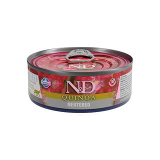 Lata de quinoa e carne de porco esterilizada Farmine N&D para gatos