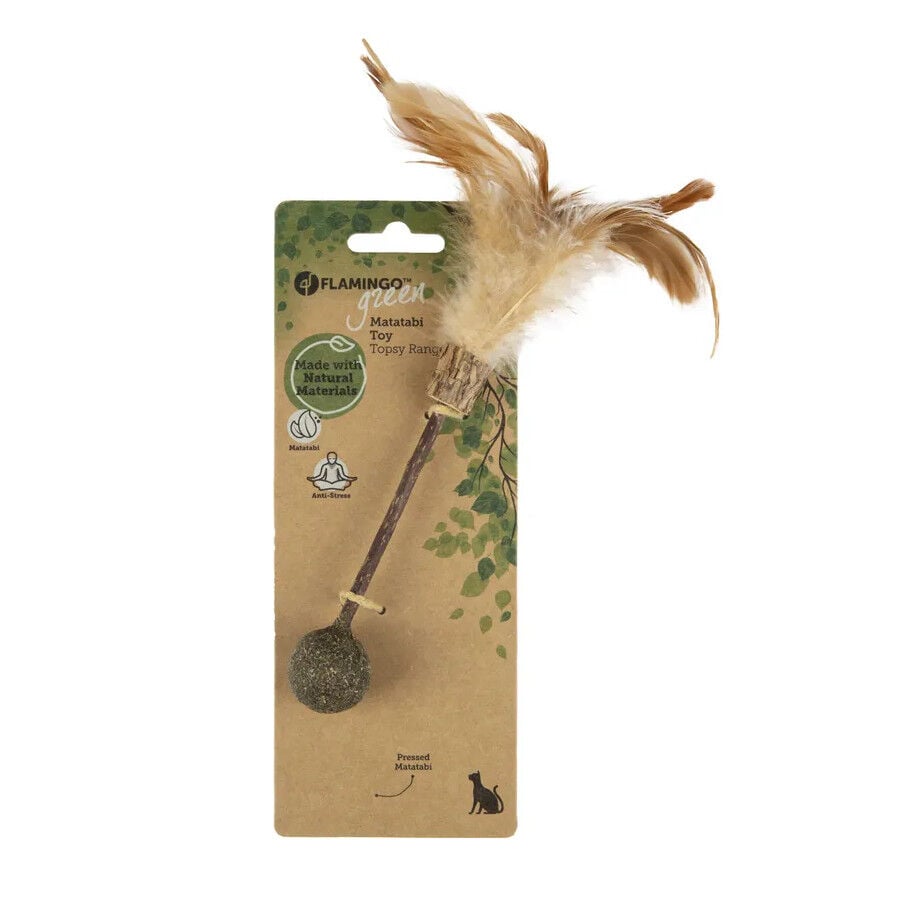 Flamingo Sticks de Madeira com Bola Matatabi para gatos, , large Imagem n&uacute;mero 2