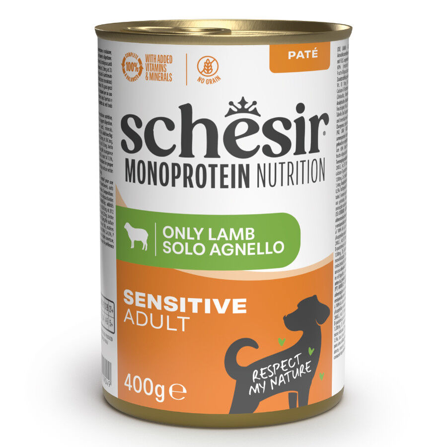 Schesir Monoprotein Comida h&uacute;mida de borrego em lata para c&atilde;es, , large Imagem n&uacute;mero 1