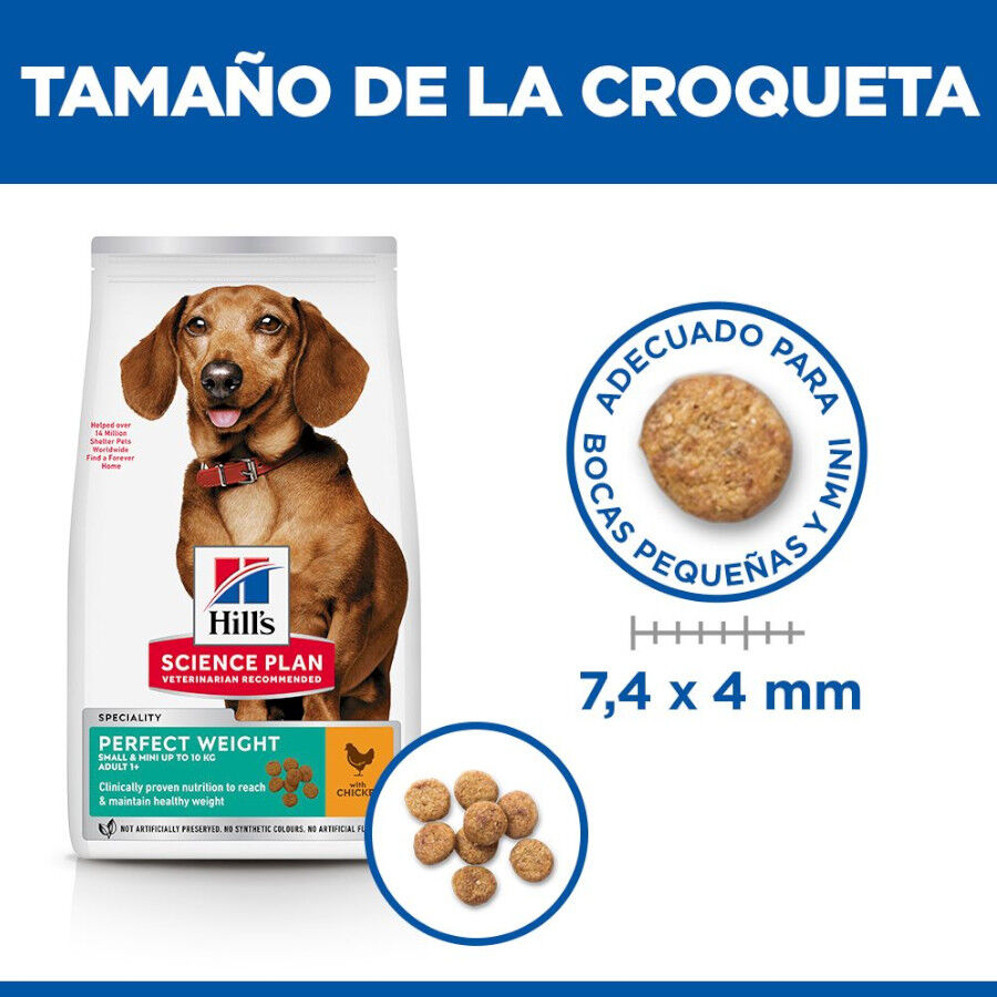 1.5 kg Hill's Science Plan Perfect Weight Adult Small & Mini Ra&ccedil;&atilde;o para c&atilde;es, , large Imagem n&uacute;mero 4