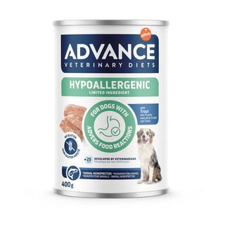 Advance Veterinary Diets Ração úmida para cães com ingredientes limitados hipoalergênicos para truta