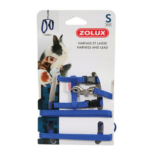 Zolux Arnês Azul com trela azul para roedores