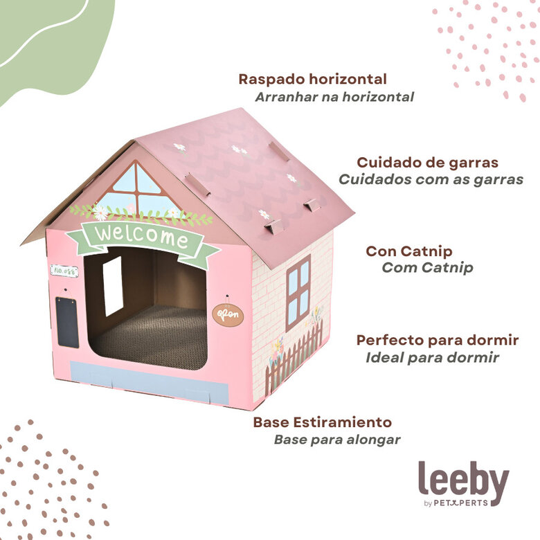 Leeby Hattie casota arranhadora de cartão cor-de-rosa para gatos,  Imagem número 3 Leeby Hattie casota arranhadora de cartão cor-de-rosa para gatos, , large Imagem número 3
