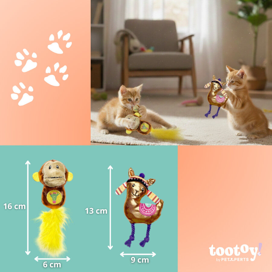 Tootoy! Kitten Peluche de macaco brilhante e lhama para gatos, , large Imagem n&uacute;mero 6
