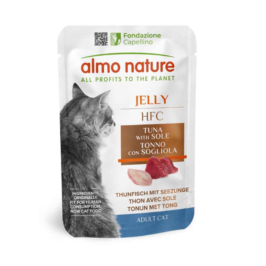 55 g  Almo Nature HFC Atum com Linguado em sach&ecirc; de gelatina para gatos, , large Imagem n&uacute;mero 1