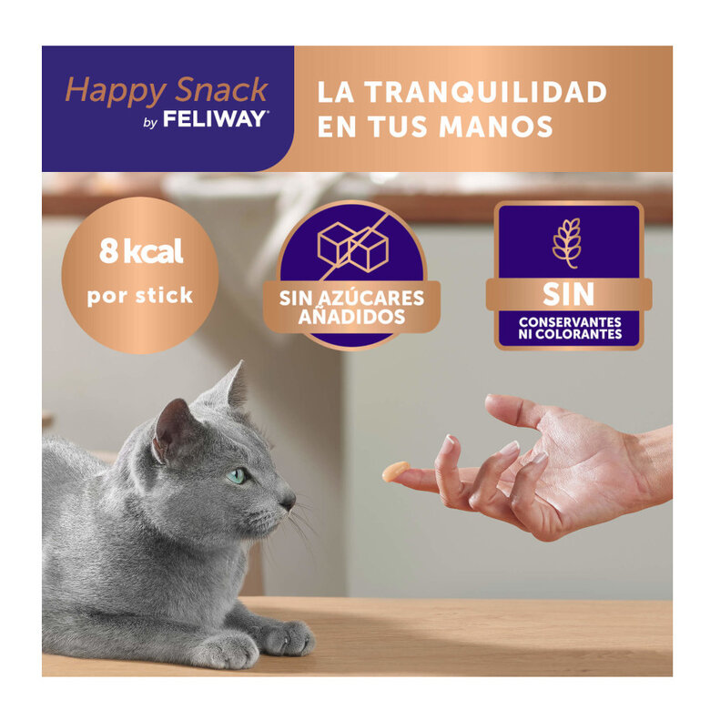 6 saquetas x 10 g Feliway Saquetas Happy Snack Calmante de Frango para gatos,  Imagem número 6 6 saquetas x 10 g Feliway Saquetas Happy Snack Calmante de Frango para gatos, , large Imagem número 6