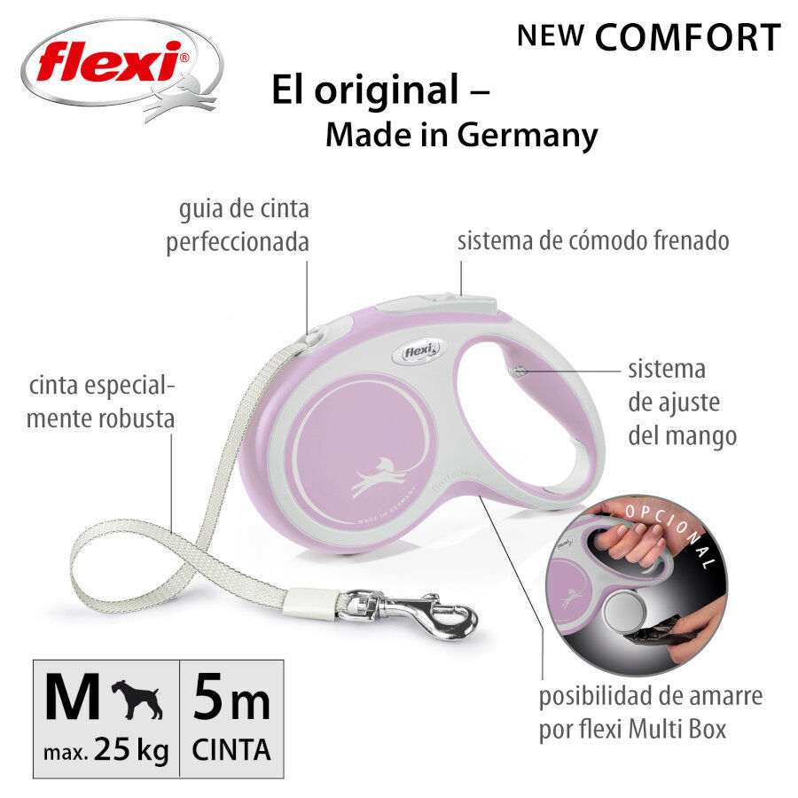 Flexi New Comfort Trela extens&iacute;vel cor-de-rosa para c&atilde;es, , large Imagem n&uacute;mero 2
