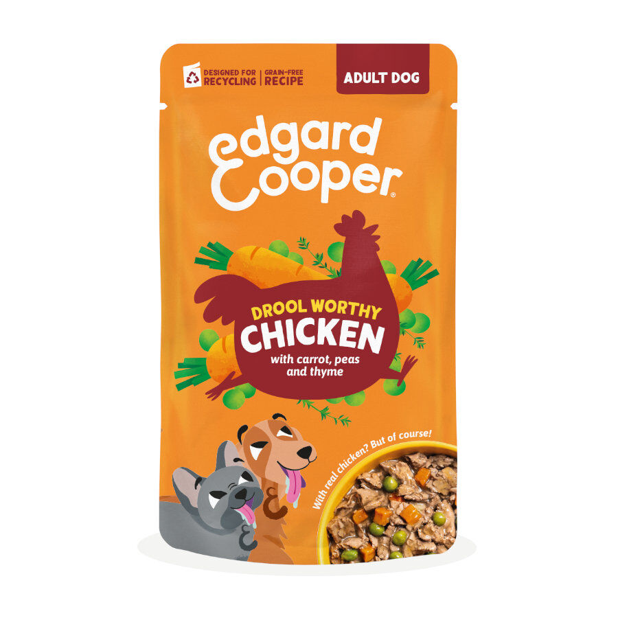 150 g Edgard & Cooper Adult Grain Free Comida h&uacute;mida de frango em saquetas para c&atilde;es, , large Imagem n&uacute;mero 1
