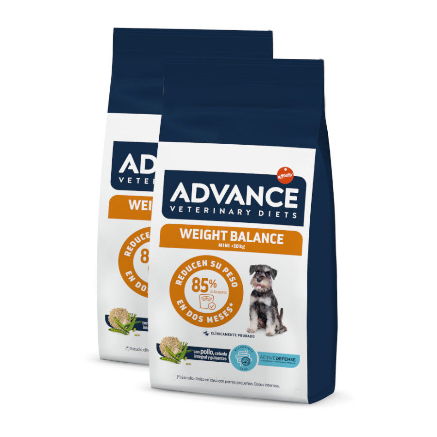 2 x 7.5 kg Advance Veterinary Diets Mini Weight Balance Aves ra&ccedil;&atilde;o para c&atilde;es Pack poupan&ccedil;a!, , large Imagem n&uacute;mero 1