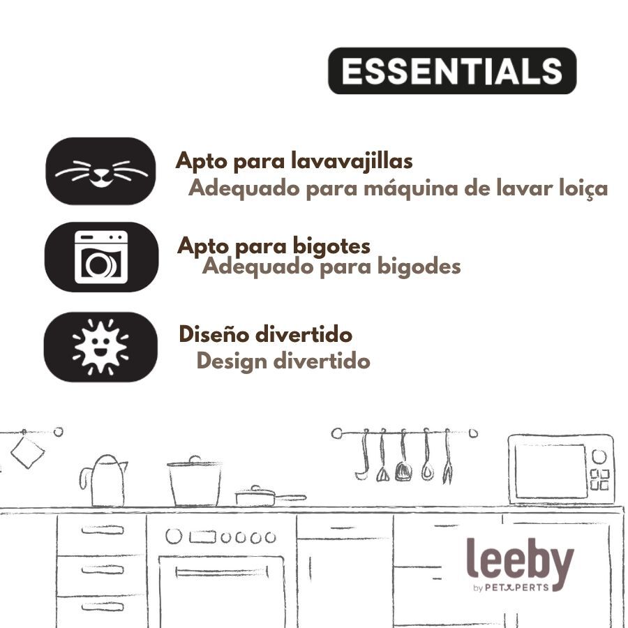 Leeby Comedouro de Cer&acirc;mica Azul com Orelhinhas para gatos, , large Imagem n&uacute;mero 5