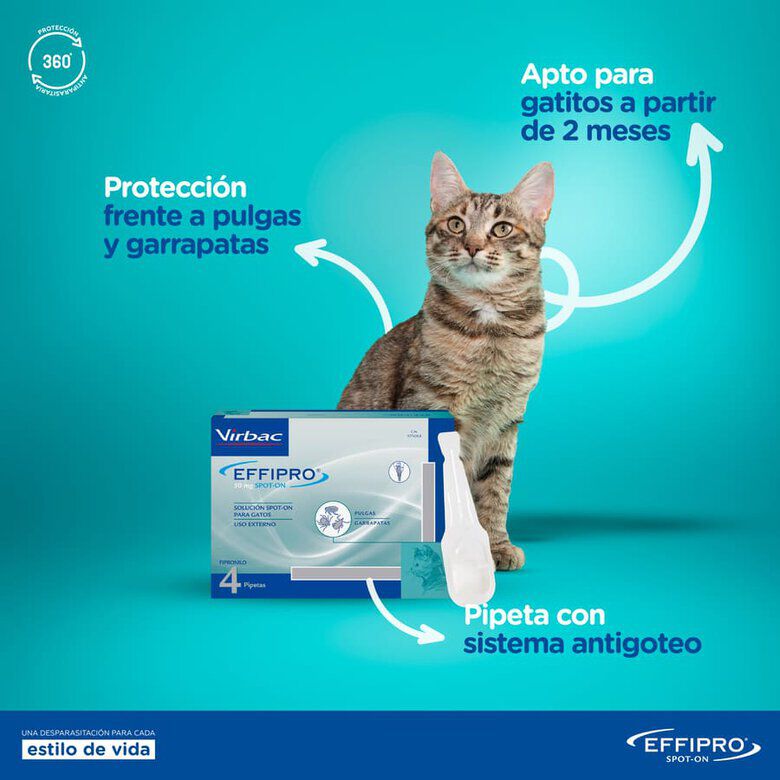 Virbac Effipro Pipetas Antiparasit&aacute;rias para gatos, , large Imagem n&uacute;mero 2