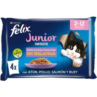 Felix Junior Fantastic Carne e Peixe em Geleia saqueta