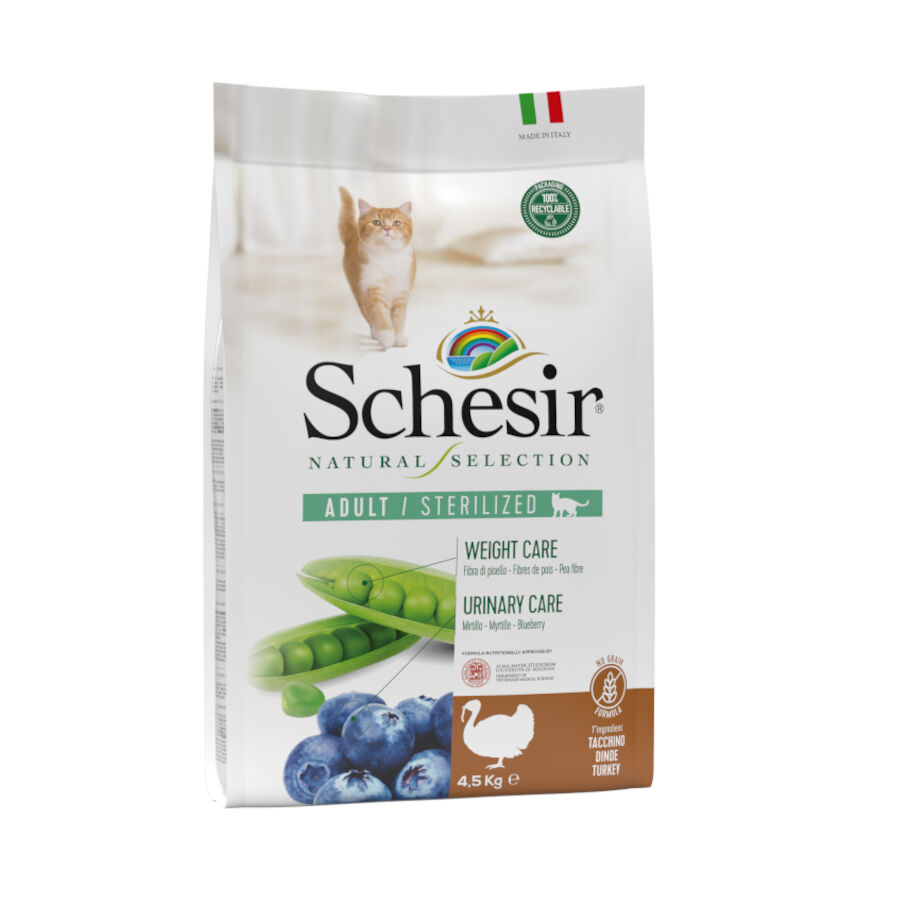 1.4 kg Schesir Natural Selection Sterilized Peru ra&ccedil;&atilde;o para gatos, , large Imagem n&uacute;mero 1