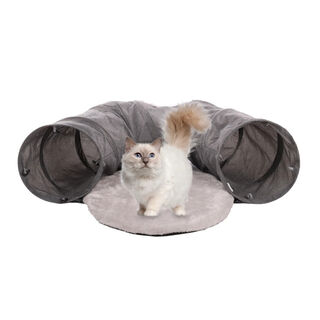 Flamingo Gotar Túnel com Almofada Cinzenta para gatos