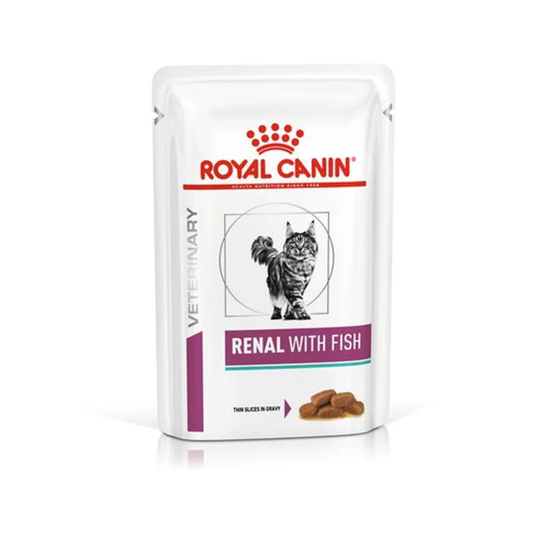 12 saquetas x 85 g Royal Canin Veterinary Diet Renal Peixe saqueta para gatos,  Imagem número 1 12 saquetas x 85 g Royal Canin Veterinary Diet Renal Peixe saqueta para gatos, , large Imagem número 1
