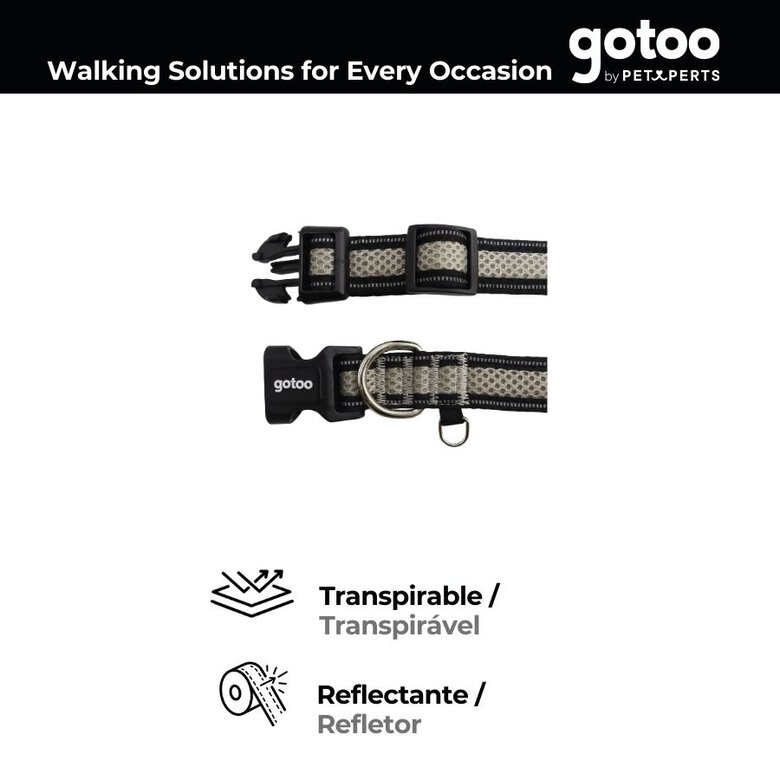 Gotoo Coleira mesh cinza para cães,  Imagem número 4 Gotoo Coleira mesh cinza para cães, , large Imagem número 4