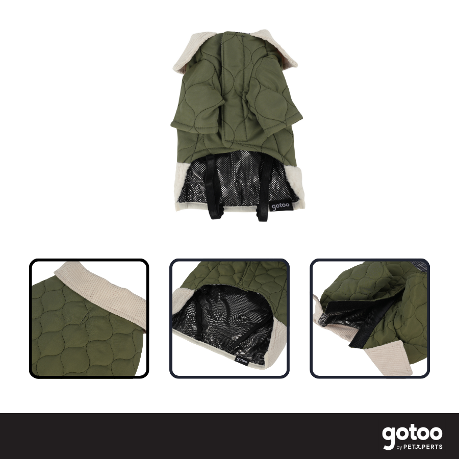 Gotoo Casaco Acolchoado Verde para c&atilde;es, , large Imagem n&uacute;mero 3