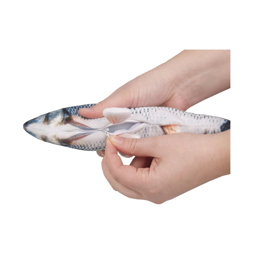 Flamingo Flounder Brinquedo em forma de Peixe El&eacute;ctrico para gatos, , large Imagem n&uacute;mero 3