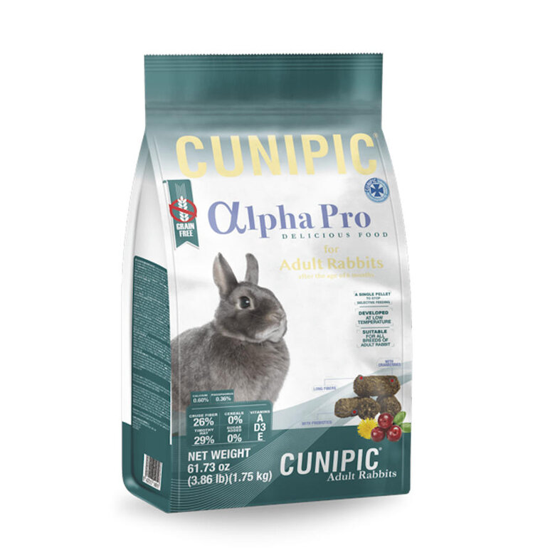 Cunipic Alpha Pro Adult Grain Free comida coelhos, , large image number null
