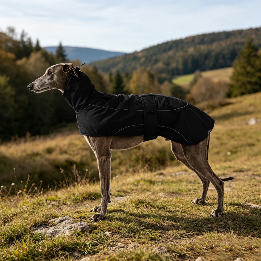 Gotoo Casaco Imperme&aacute;vel Preto para galgos, , large Imagem n&uacute;mero 1