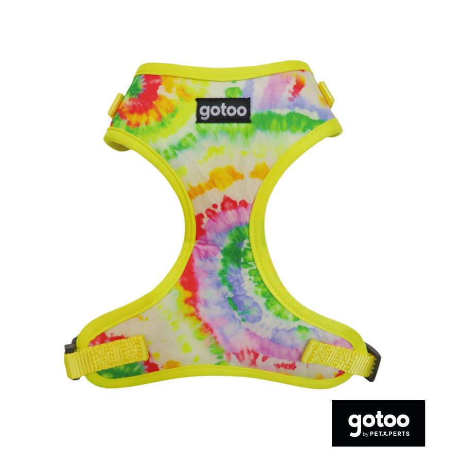 Gotoo Peitoral ajust&aacute;vel estampado tie-dye amarelo para c&atilde;o, , large Imagem n&uacute;mero 2